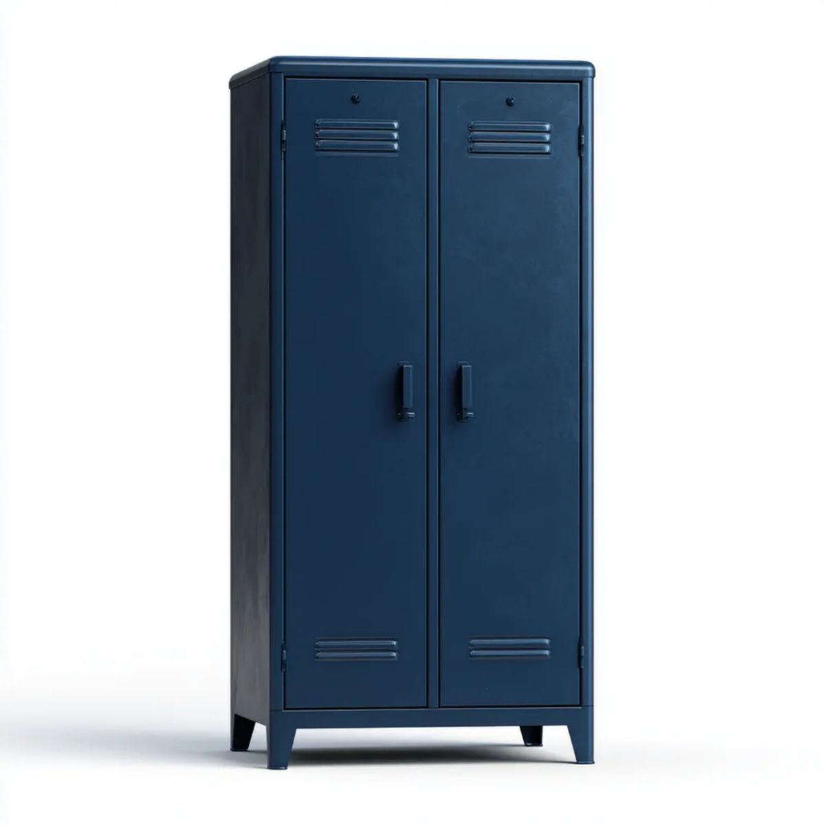 Dwudrzwiowa szafa metalowa granatowa ze stali 90 × 40 × 180 cm