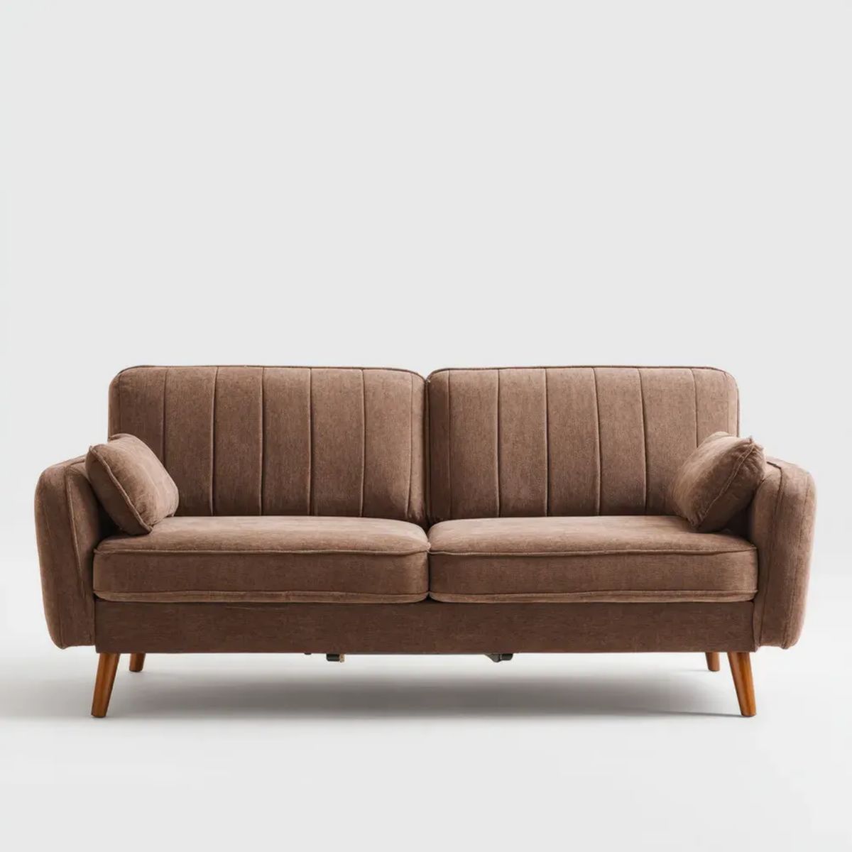 Sofa 3-osobowa brązowa z tapicerką poliestrową, 180 × 84 × 86 cm