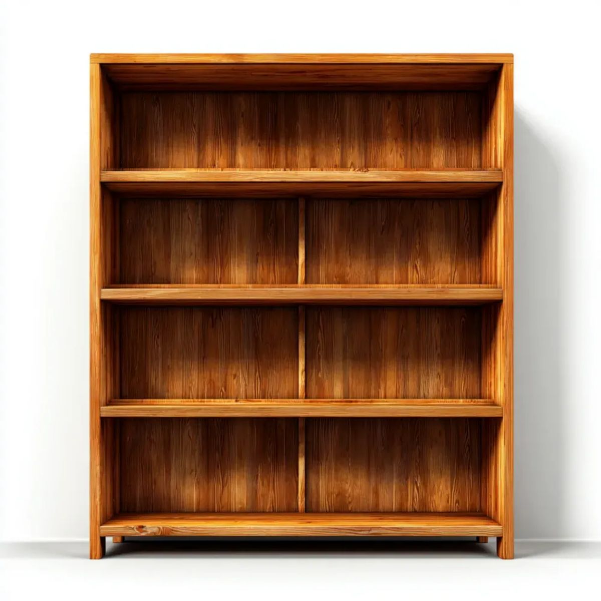 Regał biblioteczny z litego drewna sosnowego, miodowy brąz, 80 × 30 × 180 cm