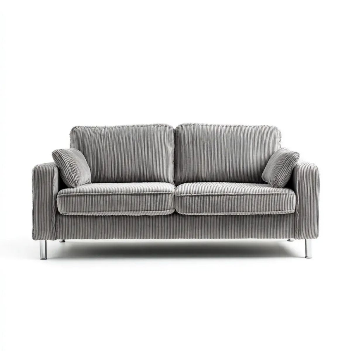 2-osobowa sofa ze sztruksu szara 160 x 85 x 85 cm
