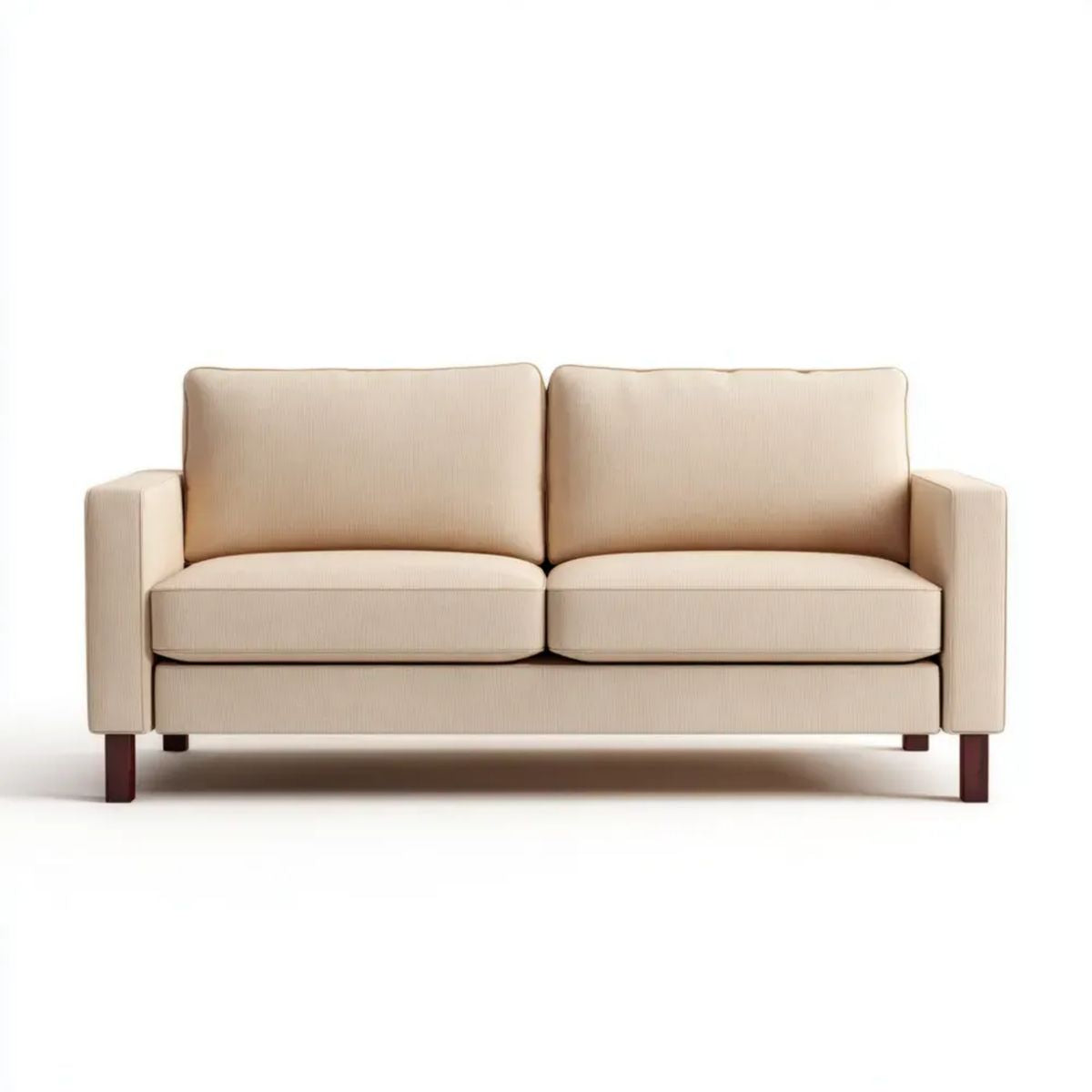 Dwuosobowa sofa z poliestru, beżowa, 170 × 85 × 85 cm
