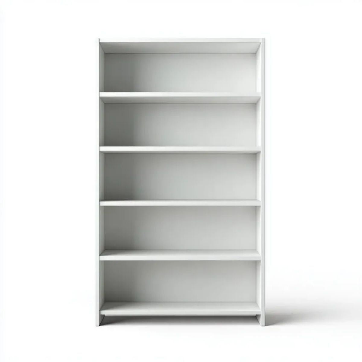 Biały regał biblioteczny z płyty wiórowej laminowanej, 180 x 80 x 30 cm, 5 poziomów