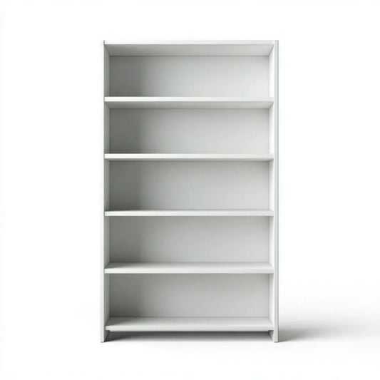 Biały regał biblioteczny z płyty wiórowej laminowanej, 180 x 80 x 30 cm, 5 poziomów