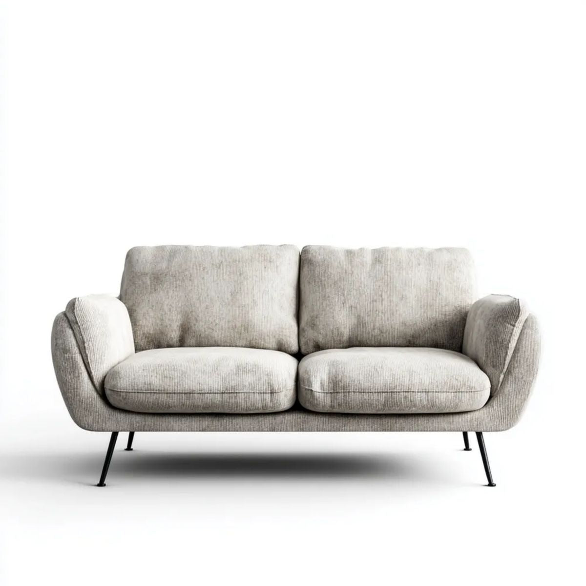 Dwuosobowa sofa ze sztruksu poliestrowego, beżowo-czarna, 180 × 85 × 88 cm