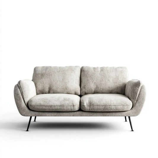 Dwuosobowa sofa ze sztruksu poliestrowego, beżowo-czarna, 180 × 85 × 88 cm