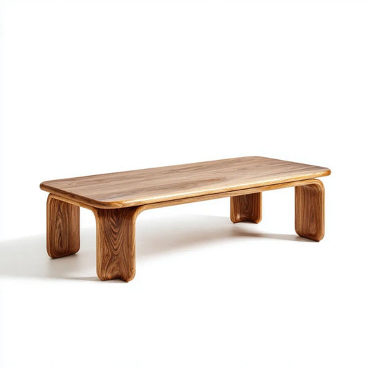 Brązowy stolik kawowy z litego drewna akacjowego 120 x 60 x 40 cm, prostokątny