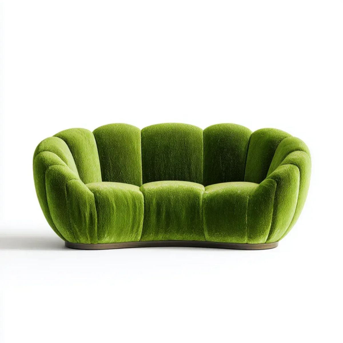 Dwuosobowa sofa aksamitna zielona półokrągła 180 x 95 x 78 cm