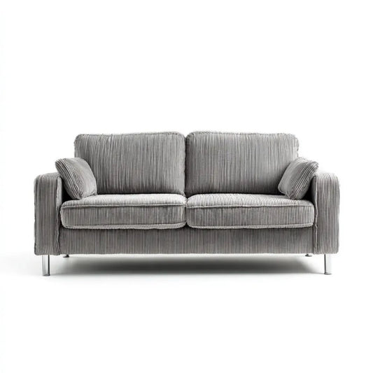 2-osobowa sofa ze sztruksu szara 160 x 85 x 85 cm